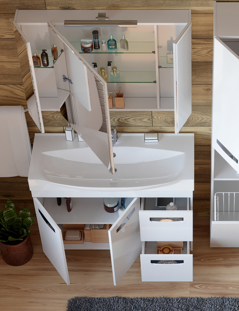 Тумба Plaza 2-1050 (Элвис)1050⨉510⨉8200 мм белый Santreyd sun-id-665173 - Вид №3