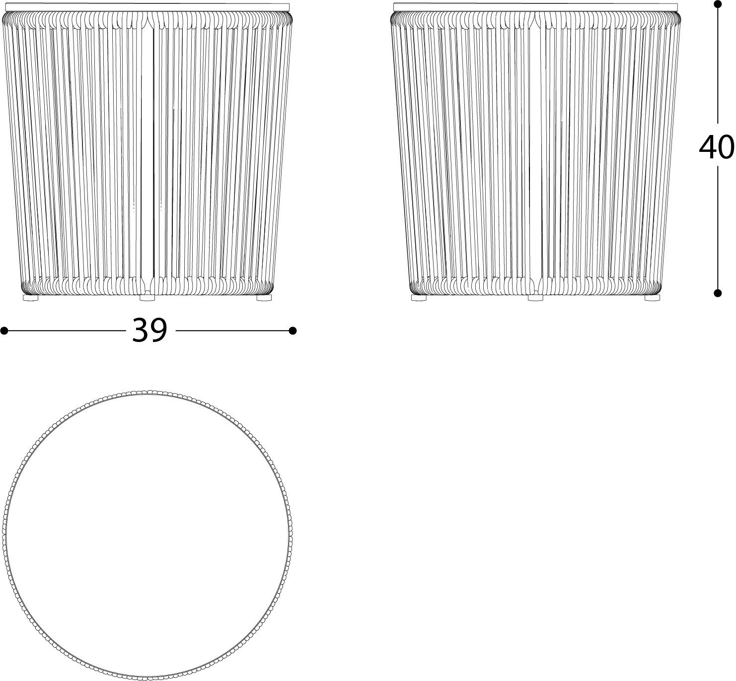 Круглый веревочный садовый столик Varaschin Tibidabo ARCH-00118136 - Вид №5