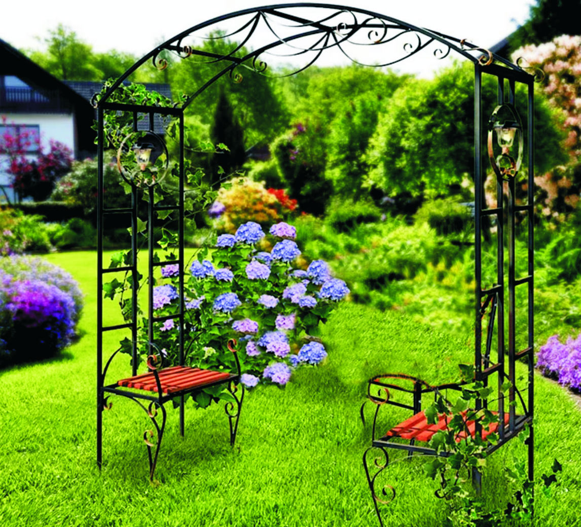 LIS1.01-AR.DF ЛИАНА со скамейками, арка парковая LAB.Space 