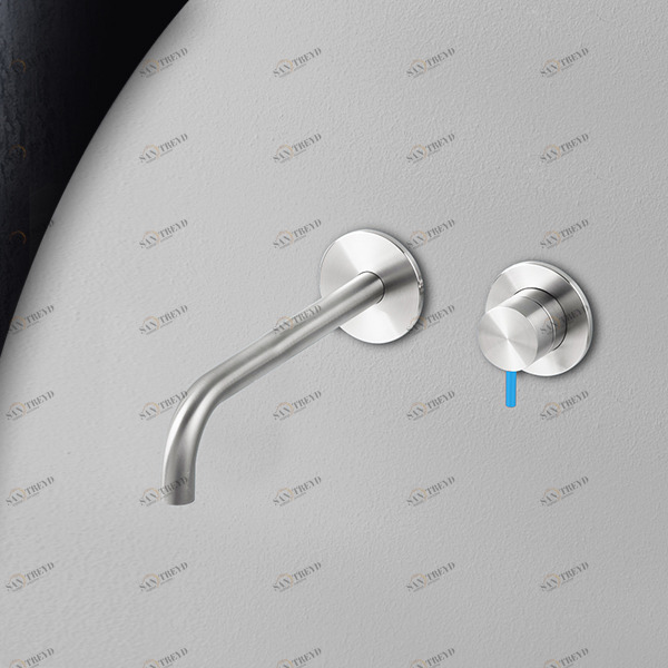 Смеситель для раковины сталь глянцевая с синей ручкой Toki Radomonte TKI19LCIL26