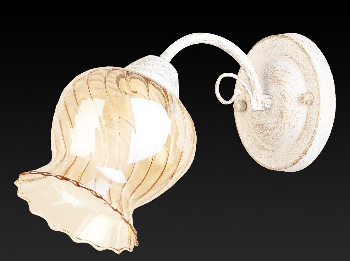 Бра со стеклянным плафоном коричневое Miranda TL5690D-01WG TOPLIGHT ФЛОРИСТИКА 00-3928130 Белый;коричневый  - Вид №2