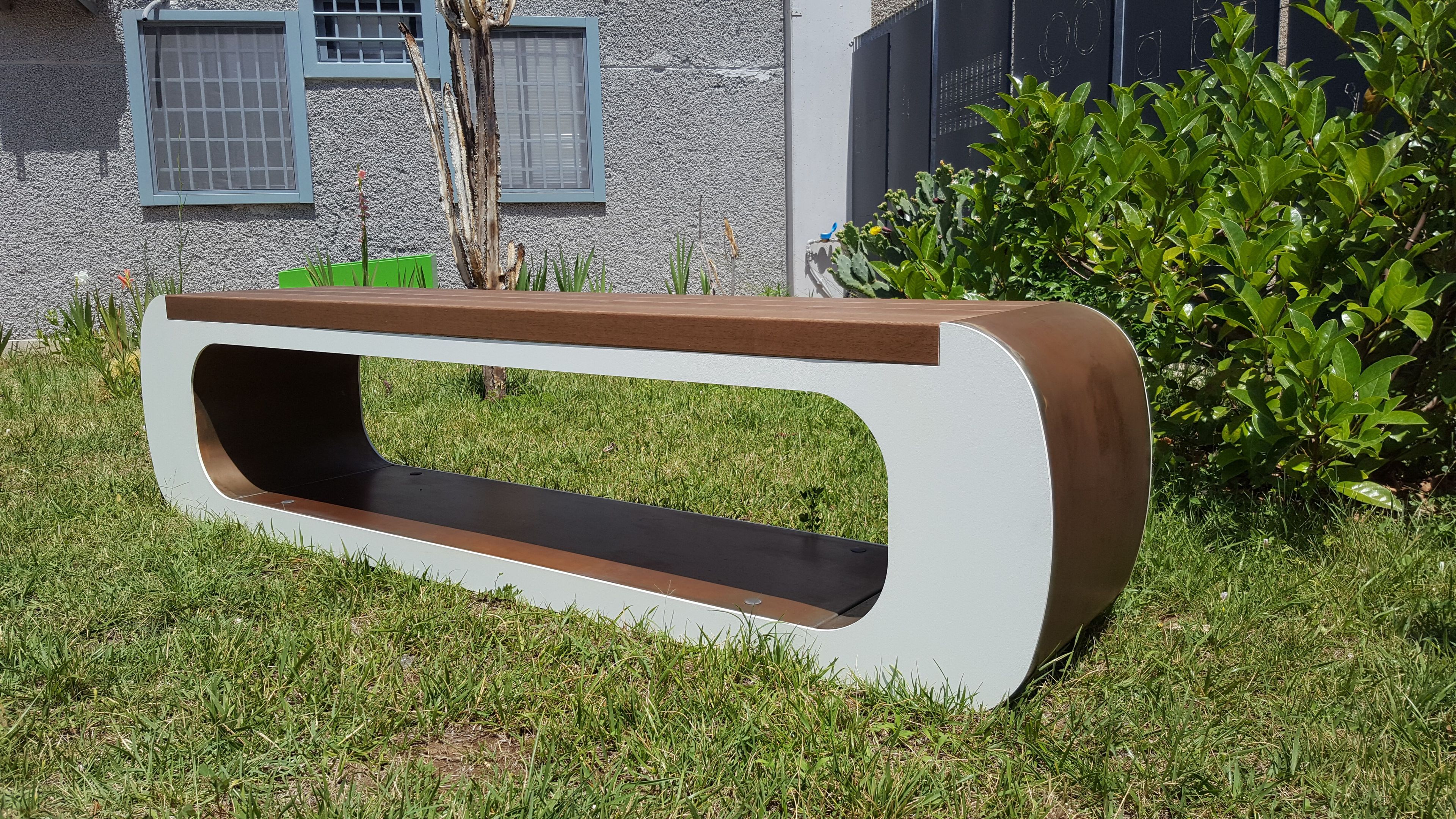 Стальная и деревянная скамья без спинки CITYSì ARMONY ARCH-00045270 - Вид №8