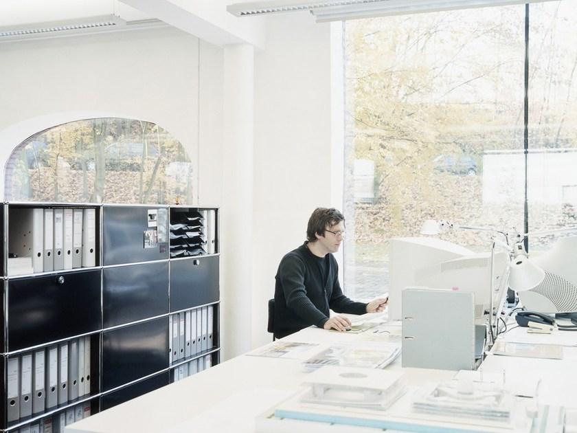 USM Низкомодульный офисный шкаф для хранения из металла Usm haller system sun-id-1380981 - Вид №9