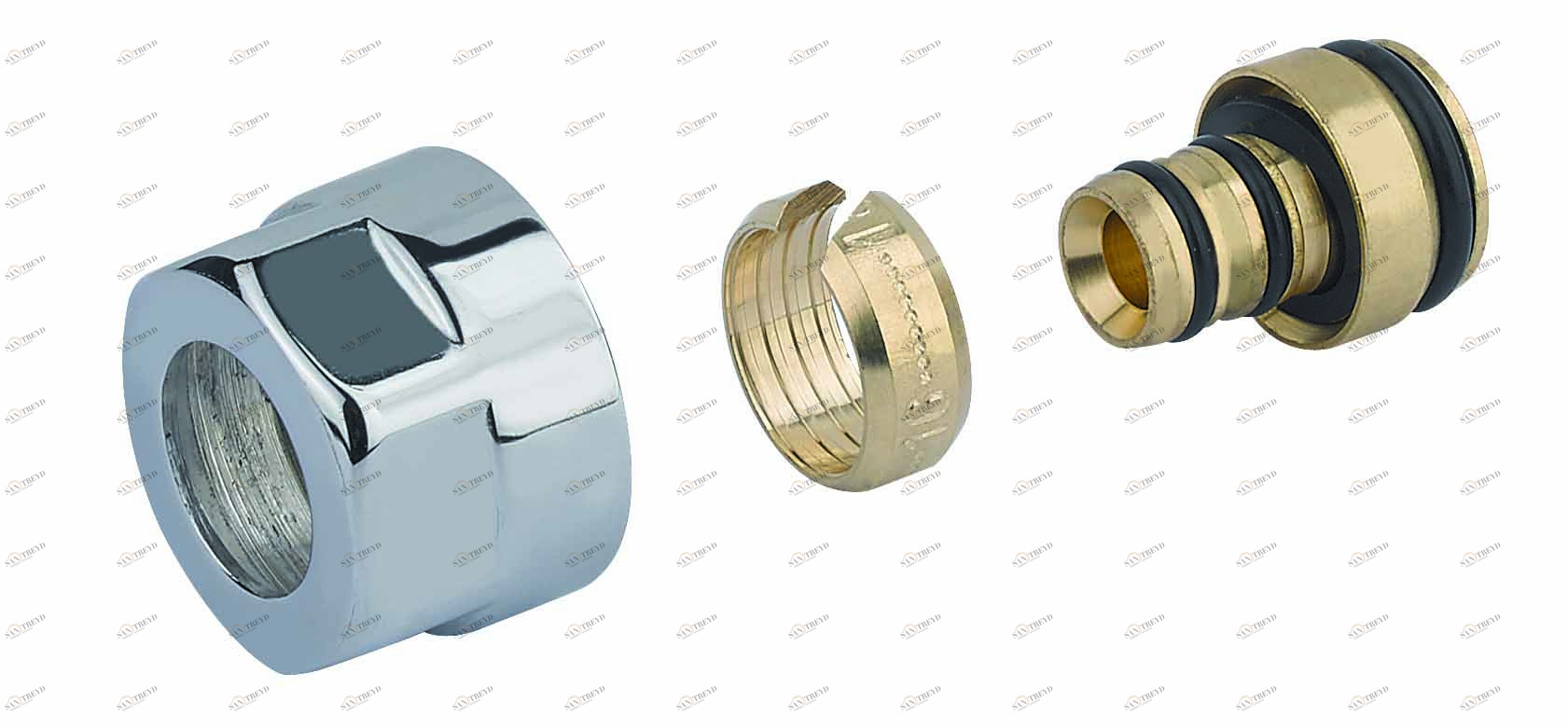 Carlo Poletti A58702B Переходник для пластиковой трубы, гайка цилиндрическая 