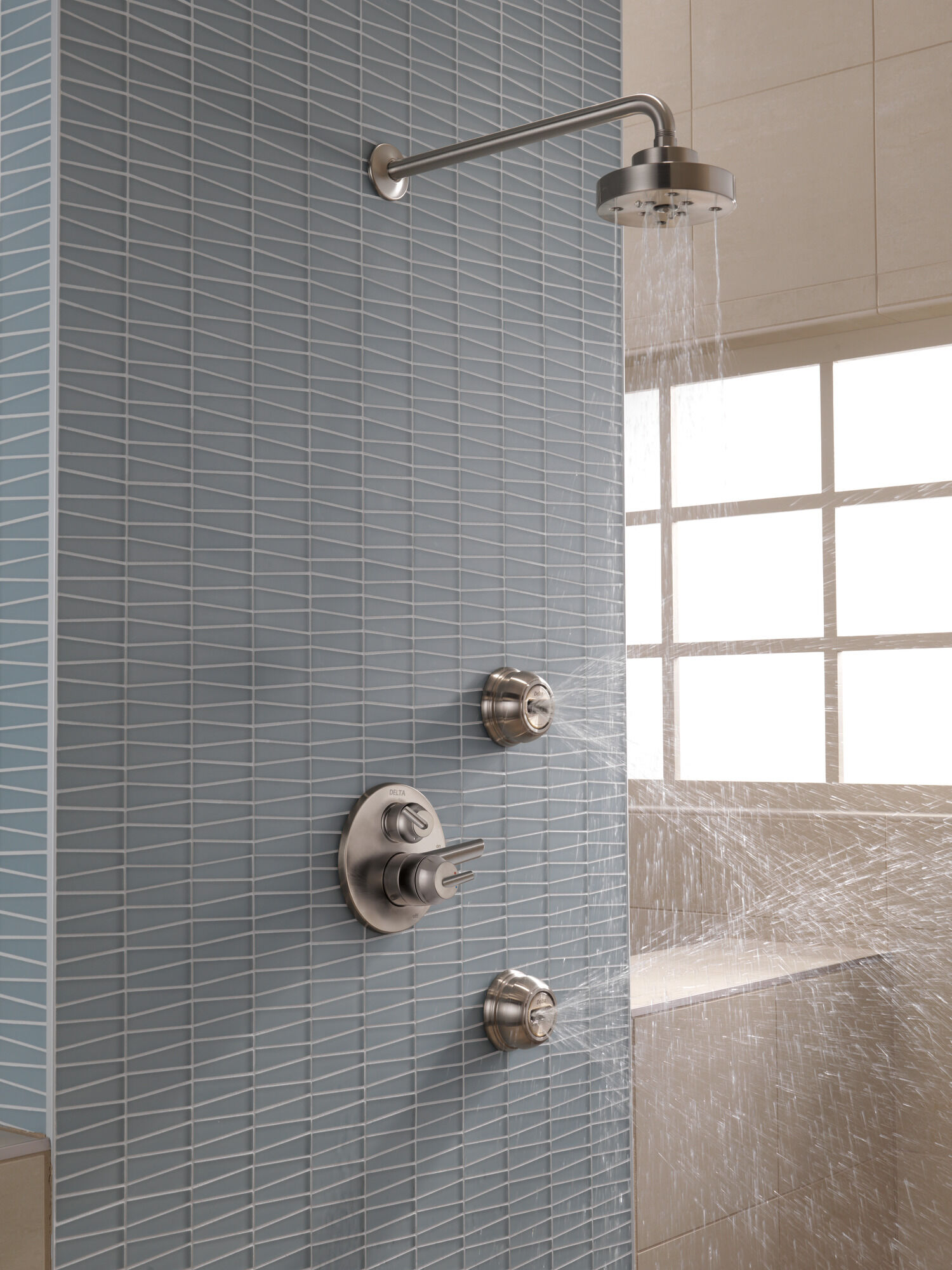 Трим клапана Contemporary Two Handle Monitor® серии 17 со встроенным переключателем на 3 положения Delta Faucet T27859-SS - Вид №1