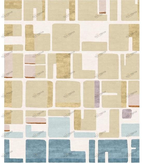 Tapis Rouge Прямоугольный коврик ручной работы Ambiance sun-id-1390964