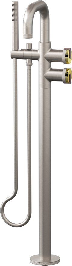 E-11557-R1PB-L1OX-SN Смеситель напольный отдельностоящий (внешняя часть) GRAFF MOD+