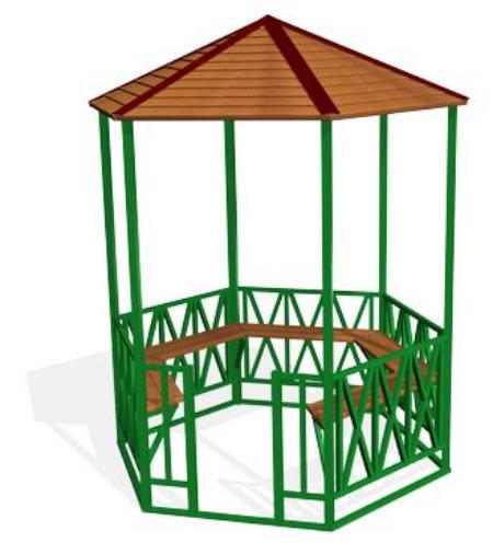 PARM01.01.01-MB.MD ПАРУС Romb 01, беседка парковая LAB.Space 