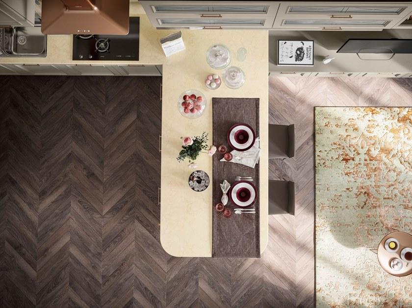 Febal Casa Кухня из лакированной древесины с ручками с полуостровом sun-id-1447476 - Вид №3