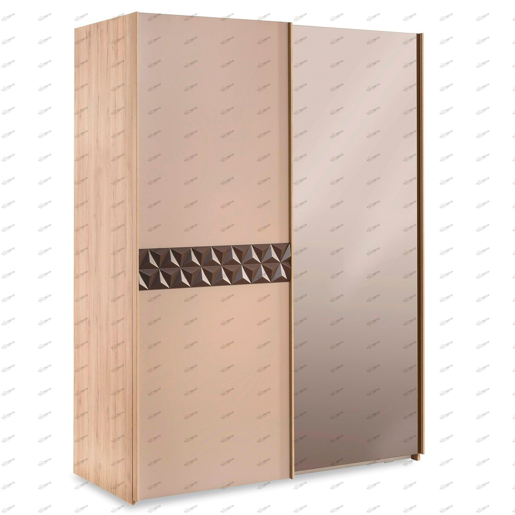 Шкаф-купе двухдверный светлый дуб Lofter CILEK LOFTER 00-3832627 Бежевый Santreyd 