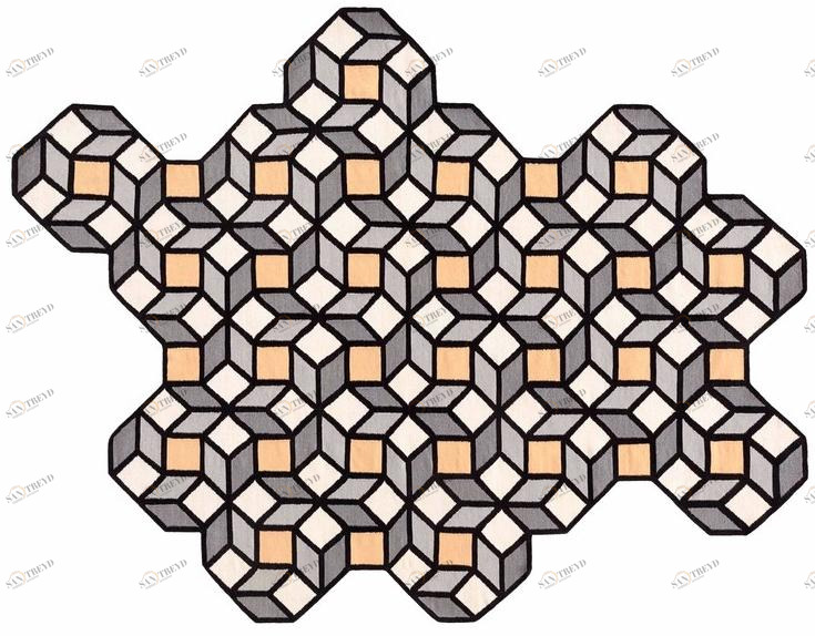 GAN Шерстяной коврик с геометрическими мотивами Kilim sun-id-1354422