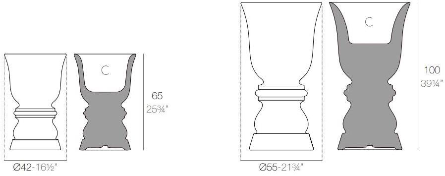VONDOM Высокий пластиковый садовый горшок Suave sun-id-1431538 - Вид №7