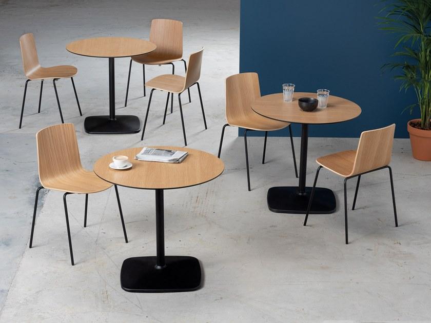 ENEA Круглый стол со стальным основанием и дубовой столешницей Iron sun-id-1475870 - Вид №1