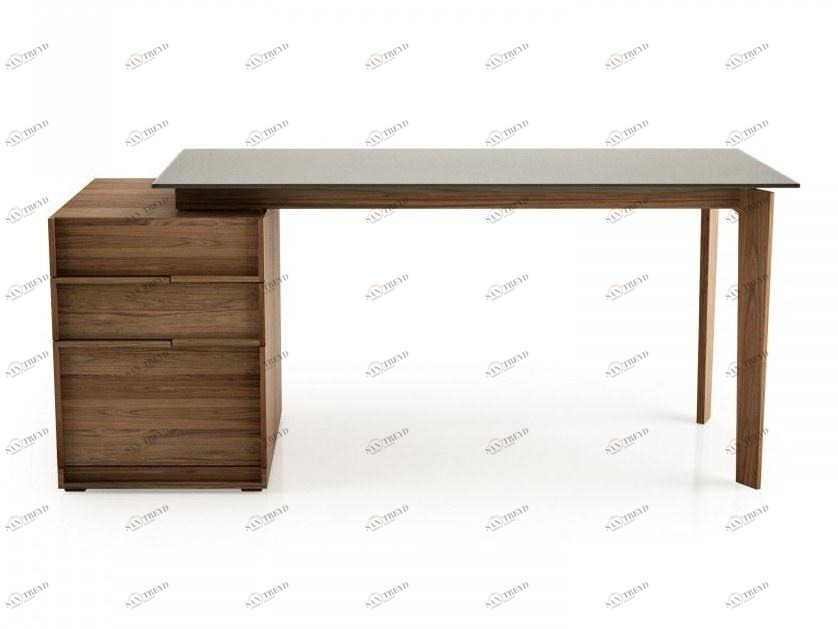 Huppé Прямоугольный стол из дерева и стекла с ящиками Swan 4001qs-c HUPPE