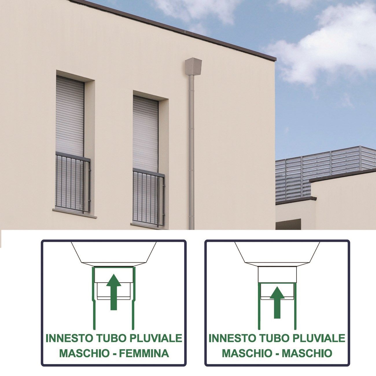 Квадратный сборщик водосточных труб First Corporation First Plast ARCH-00010922