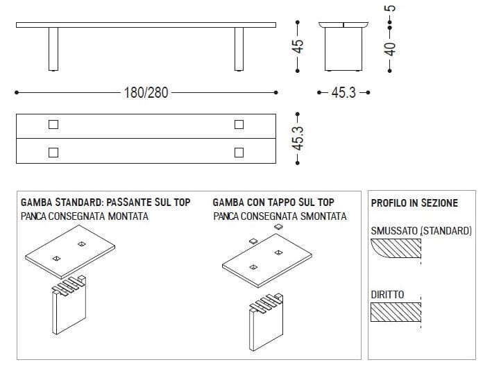Скамейка из массива дерева Riva 1920 Celerina ARCH-00133883 - Вид №1