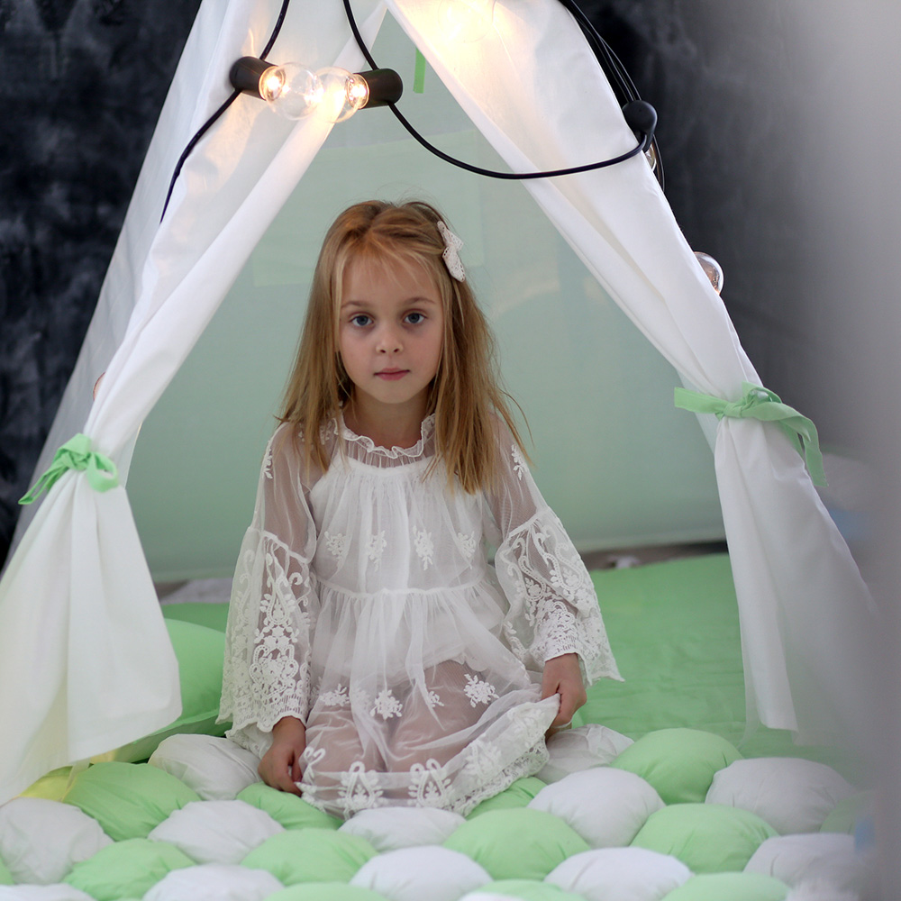Вигвам для детей Lime 130х130 с гирляндой из флажков VAMVIGVAM LIME 281903 Зеленый Santreyd  - Вид №6