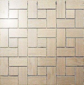 Мозаика и 3D панели из дерева Da Vinci Мозаика Ritmo White 076 Дуб Селект (Гладкая) 324х324 мм.