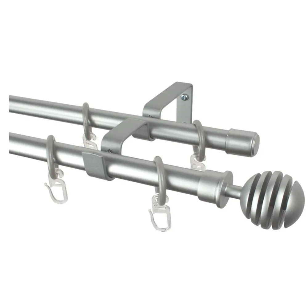 Карниз двухрядный Easy «Шар» 280 см цвет серебро 15251347 STLM-2036872 ARTTEX 