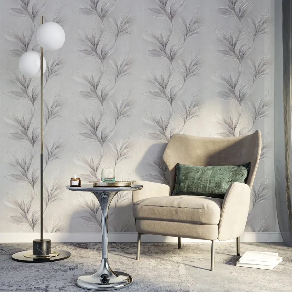 Обои флизелиновые Palitra Life Dora светло-серые 1.06 м PL72619-24 89449795 STLM-2164285 - Вид №4