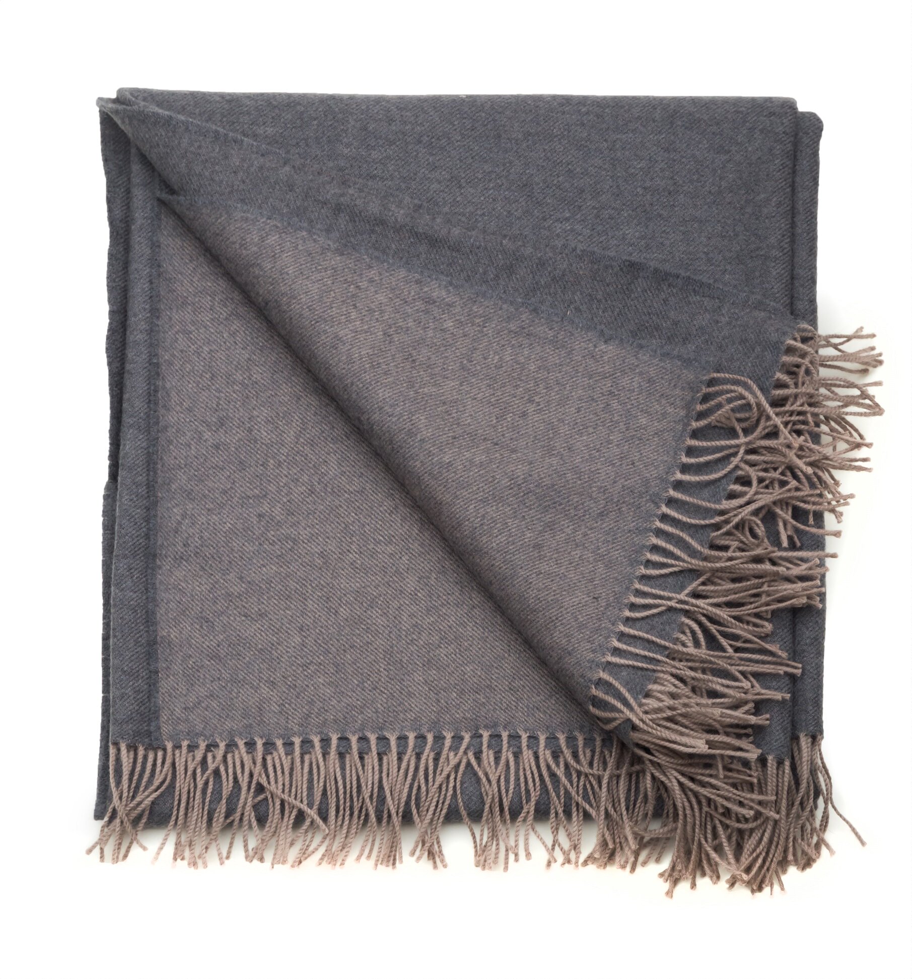 KATM_AN плед 130/170 серо-бежевый шерсть меринос, 240 г/м2 Blanc des Vosges Santreyd 