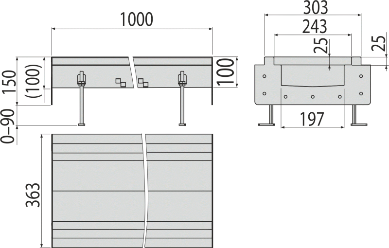 Промышленный коробчатый желоб из нержавеющей стали AISI 316L ALCAPLAST APR11201 - Вид №2