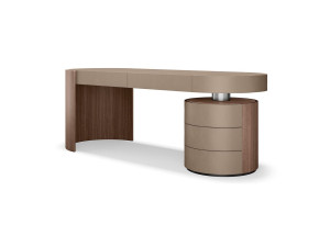 Стол из орехового дерева Canaletto с кожаной обивкой