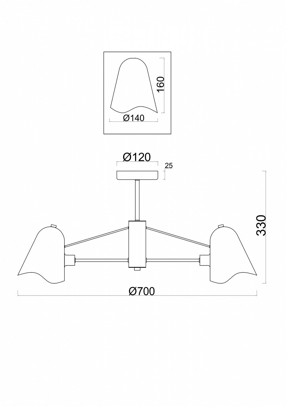 Люстра подвесная золото Manon 05S FREYA MODERN 00-3956372 Золото - Вид №1
