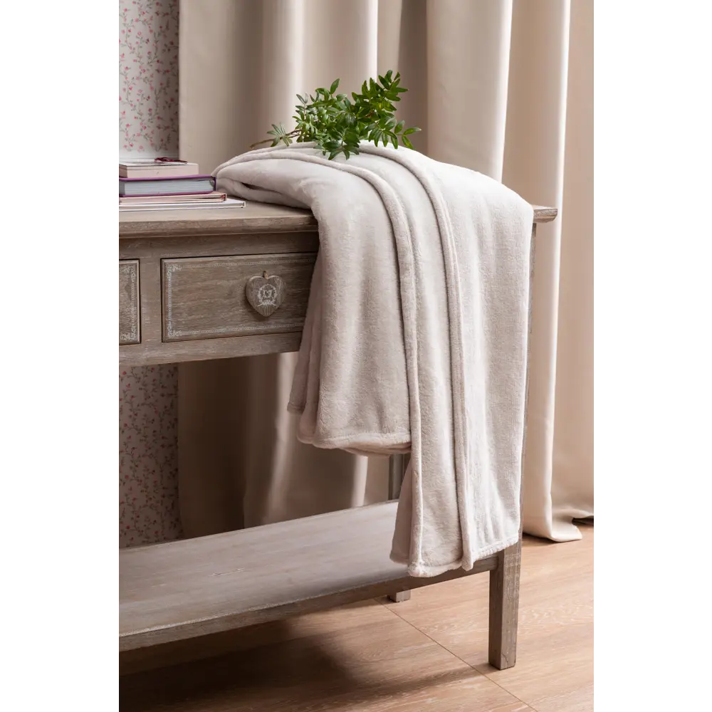 Плед «Prestige» 200х220 см микрофибра цвет светло-бежевый BELEZZA STLM-2154405 - Вид №4