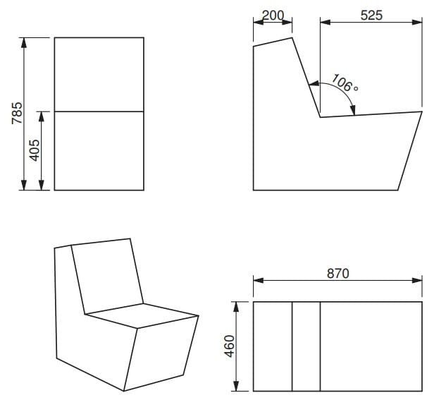 Кресло QM Foam для контракта Quinze & Milan PRIMARY SOLO STRAIGHT BACK ARCH-00041667 - Вид №6