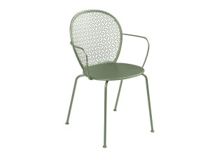 Стальной штабелируемый садовый стул с подлокотниками