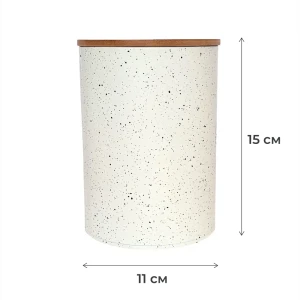 Банка для сыпучих продуктов Esprado Marmol 1350 мл нержавеющая сталь белый