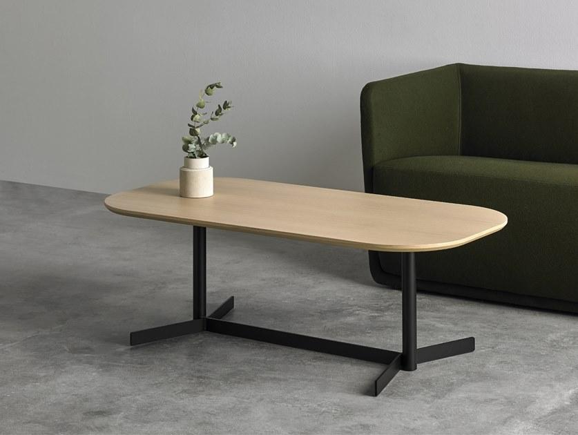 Kendo Mobiliario Низкий прямоугольный журнальный столик из стали и дерева  Hélix-26  - Вид №2