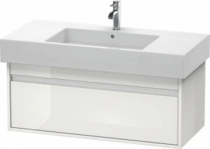 KT669102222 Тумбочка подвесная Ketho #KT6691 1000 x 455 мм Белый глянцевый декор