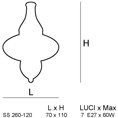 Siru Подвесной светильник из муранского стекла  Ss 260-120  - Вид №1