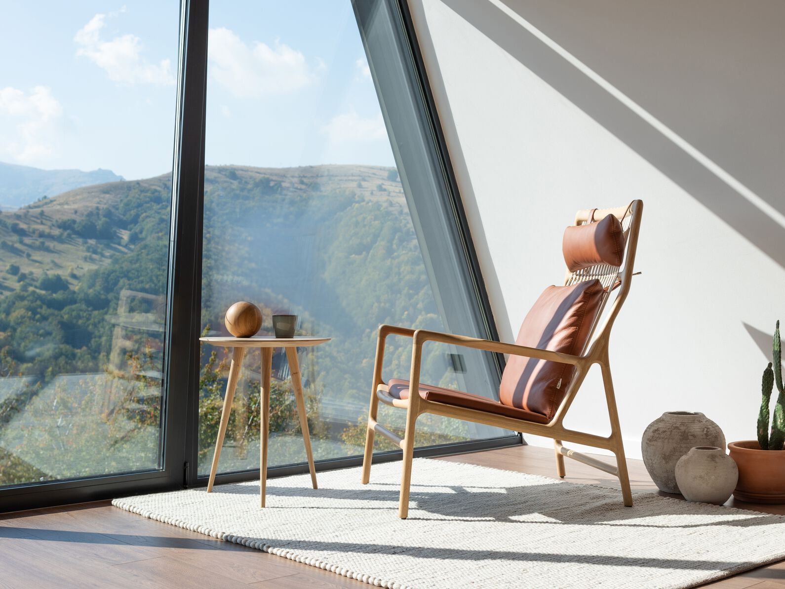 Дубовое кресло с кожаной подушкой Gazzda Dedo ARCH-00099803 - Вид №2