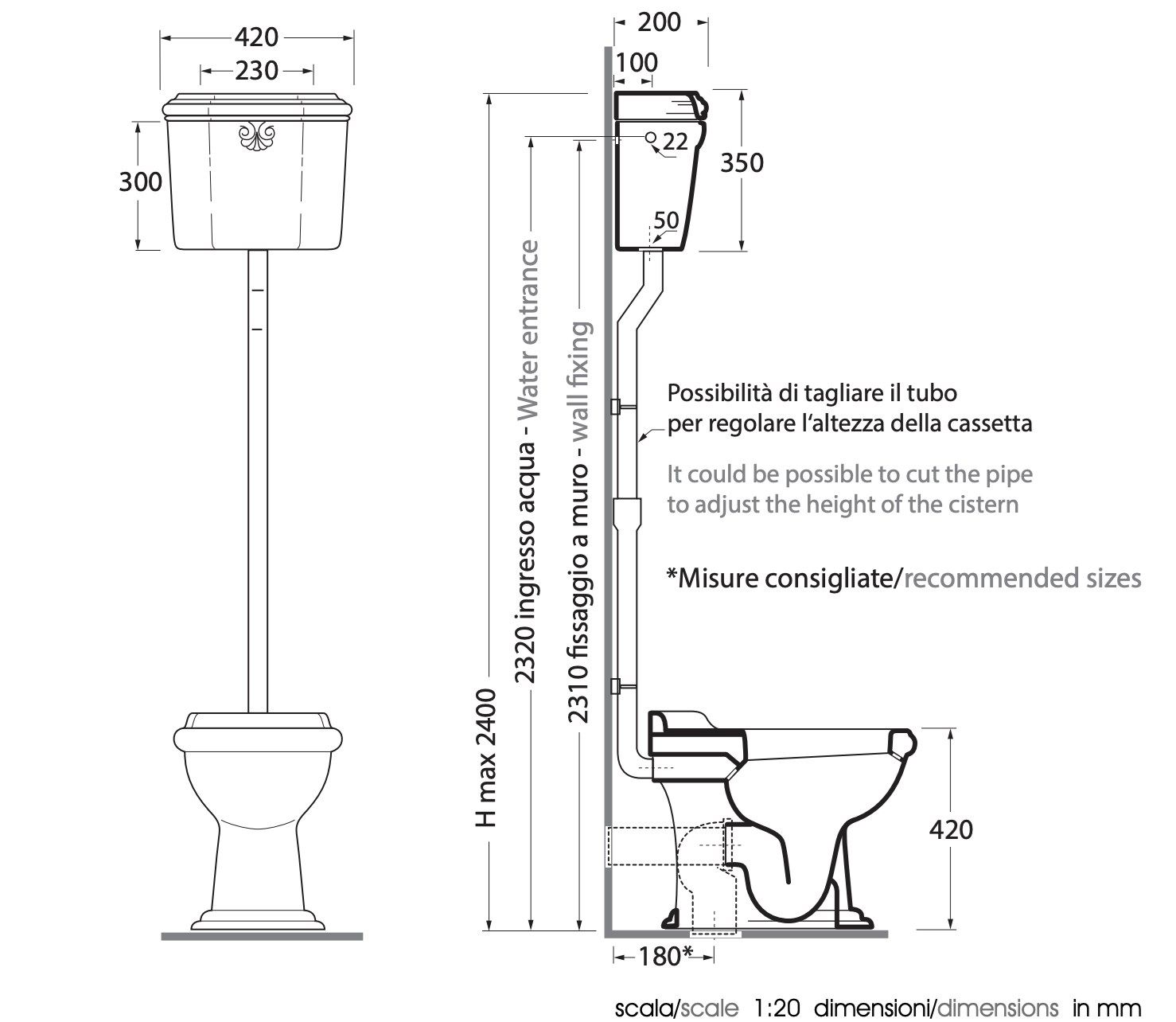 Керамическая внешняя выхлопная коробка Azzurra Ceramica Jubilaeum ARCH-00100244 - Вид №2