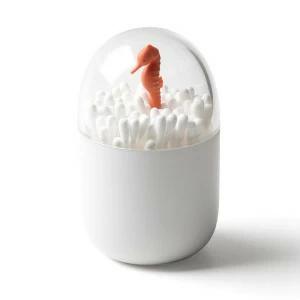 Контейнер для ватных палочек Seahorse белый QUALY  00-3869429 Белый;прозрачный