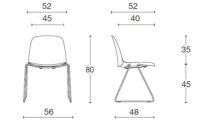 Стул для конференций из полипропилена Diemme Kire ARCH-00105318 - Вид №6