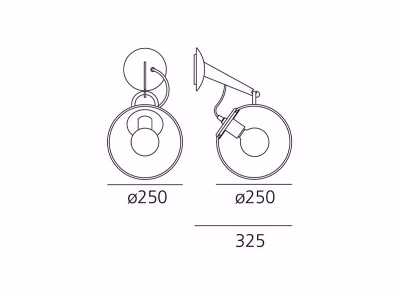 Стальной и стеклянный настенный светильник с фиксированной рукояткой Artemide Miconos ARCH-00038625 - Вид №2