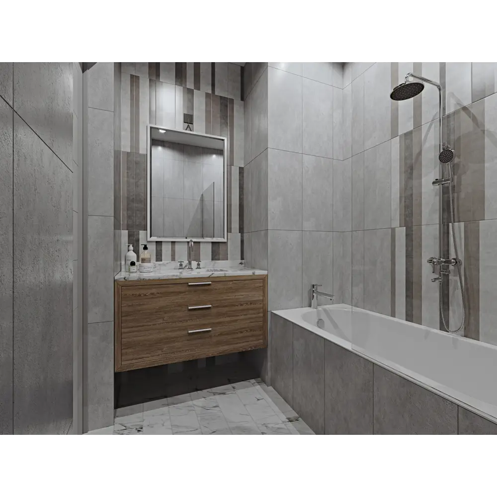 Керамогранит Marble 15х60 см 1.36 м² цвет белый BELANI STLM-2180525 - Вид №6