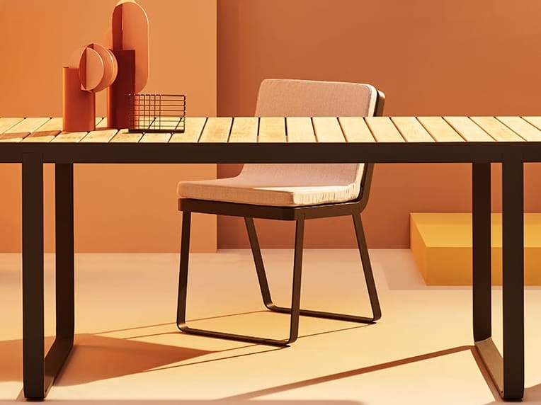 Садовый стул из нержавеющей стали и дерева Terraforma Makemake ARCH-00084608