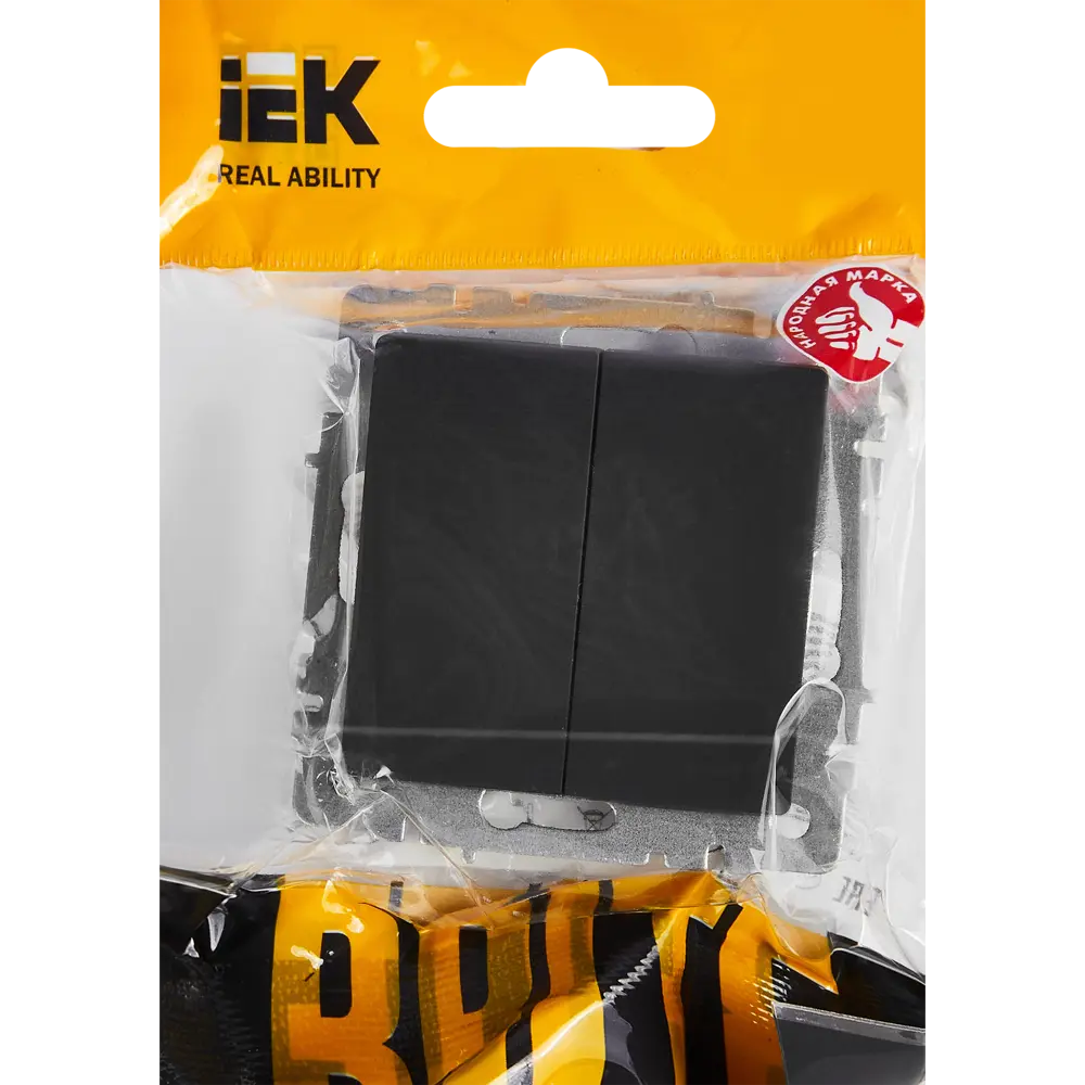 Проходной выключатель IEK Brite с двумя клавишами в матовом графите 87761725 STLM-1329264 - Вид №4
