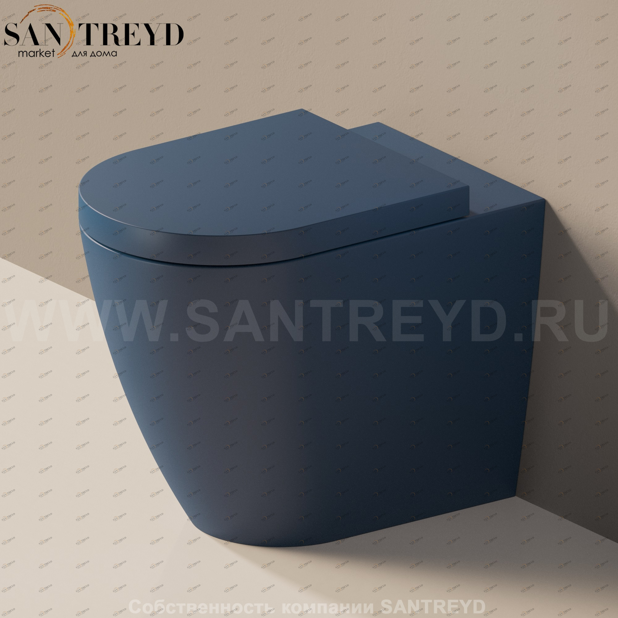 LK117G7016 Приставной унитаз напольный Синий Ceramica Flaminia Link Италия