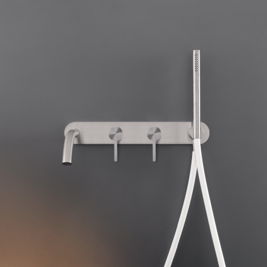 Настенный 2 смесители, установленные для ванной с носиком L. макс. 185 мм и цилиндрический ручной душ диаметр 18 м т  INV54 CEADESIGN  - Вид №1