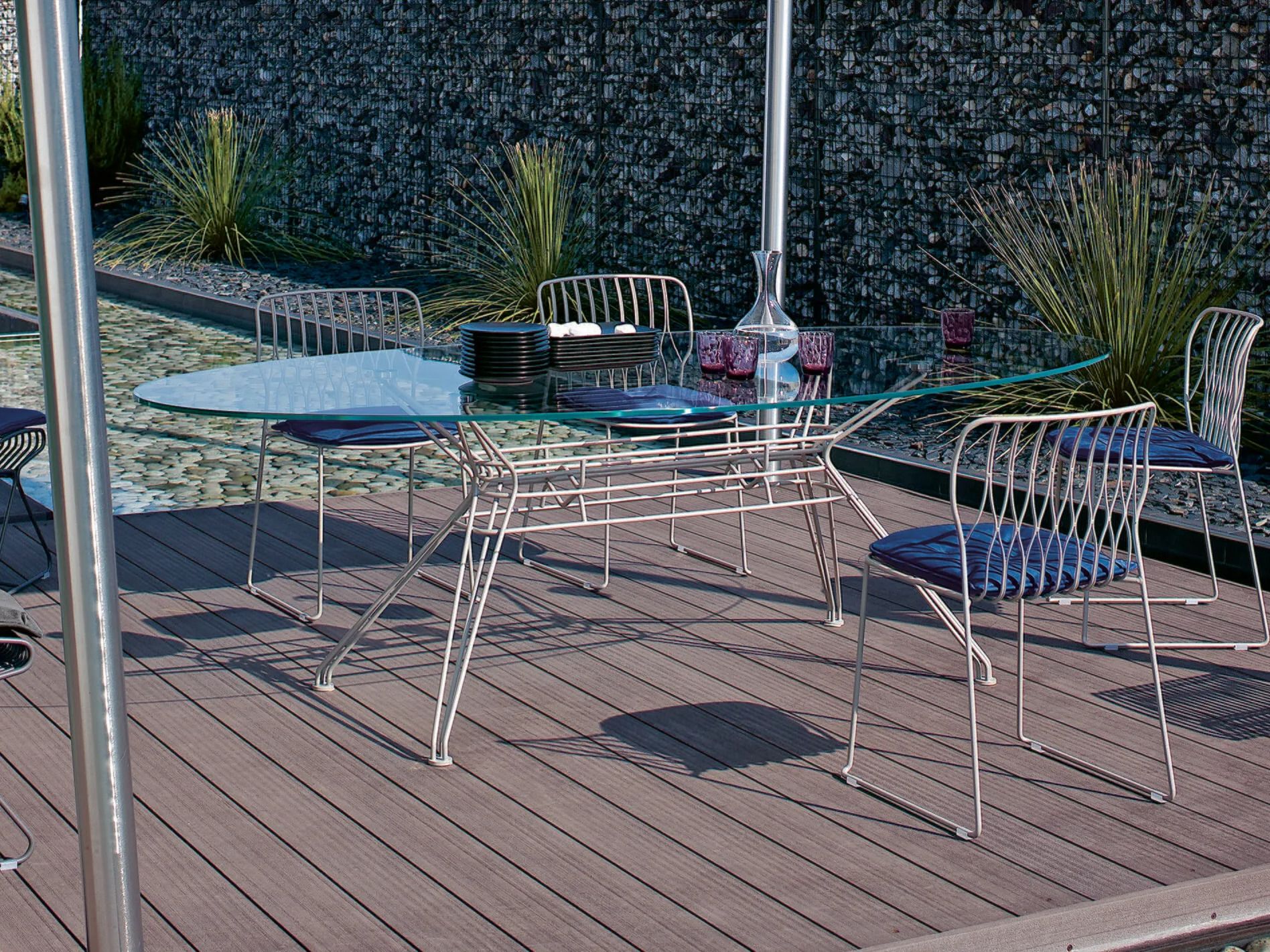 Стальной и хрустальный садовый стол Bontempi Casa SANDER ARCH-00125175 - Вид №1