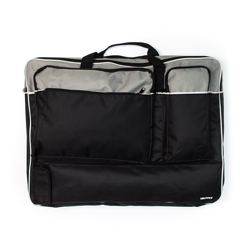 195086 Сумка для художника с карманами 63х47 см серая Малевичъ 