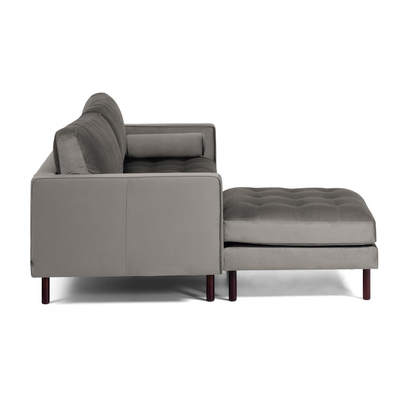 088099 BOGART Диван 3-местный темно-серый бархат с пуфом 222 cm La Forma Debra - Вид №8