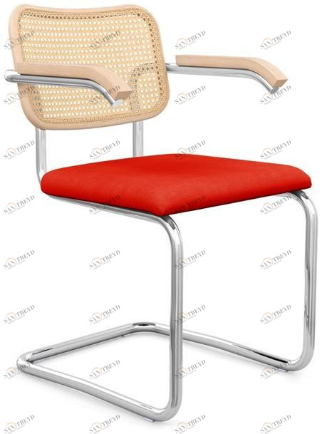 KNOLL Консольный стул из венской соломы и ткани с подлокотниками Cesca™ sun-id-1464878