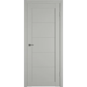 Дверь межкомнатная глухая Зуари 80x200 см ПВХ цвет топо с замком и петлями